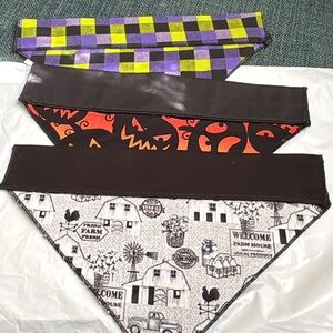 Small dog Colorful reversible Bandana Set of 3